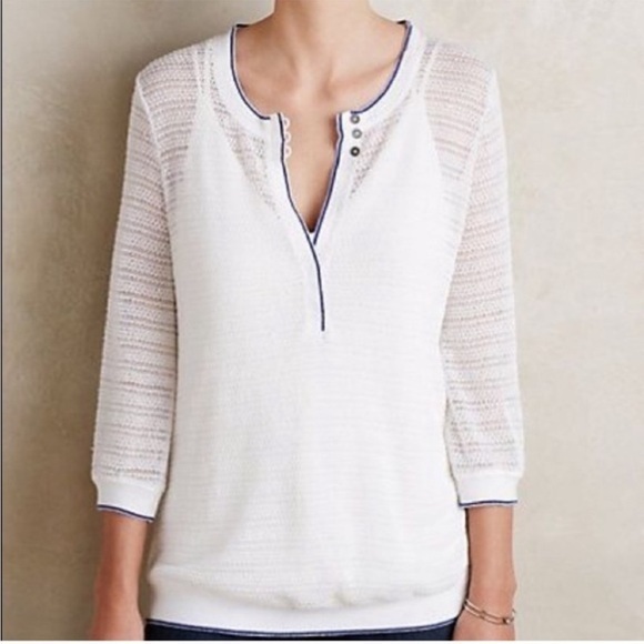 Anthropologie Sweaters - Anthropologie postage stamp open knit sweater SIZE EXTRA SMALL